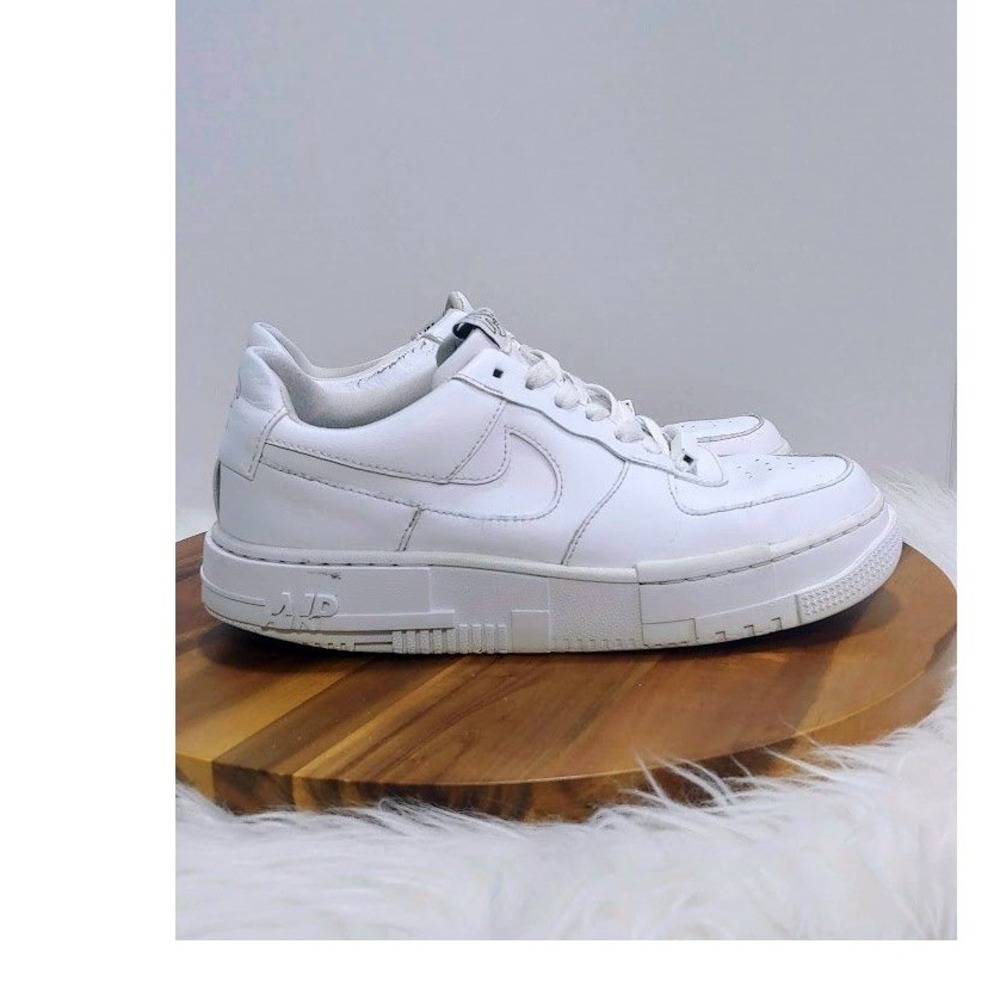 Nike Air Force 1 Pixel Womens 8.5 Triple White Sneakers CK6649-100‎ Low Top